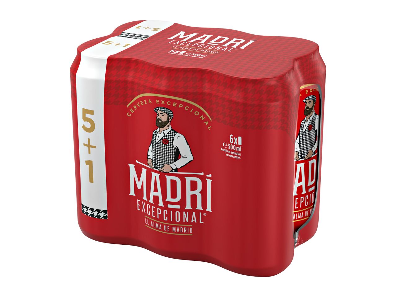 Cutie cu 6 doze de bere Madri Lager.
