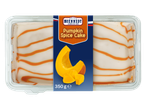 MCENNEDY Pumpkin Spice Cake, gâteau américain avec glaçage blanc et rayures oranges, 350g.