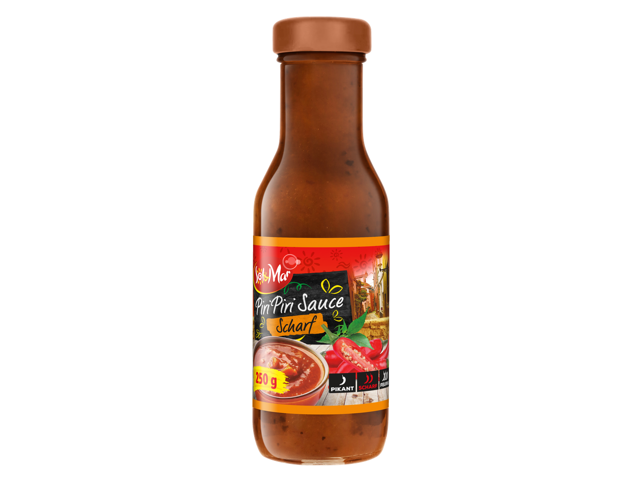 Sol y Mar Piri Piri Sauce, scharf, 250g Flasche