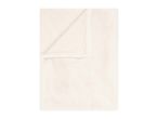 Soft cream-colored faux fur blanket with a smooth reverse side