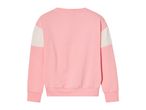 Pink and white color block sweatshirt with ribbed cuffs and hem