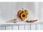 LIVARNO home Autumn Decorations Assortment featuring a heart-shaped wreath, candle holder, and dried flowers.