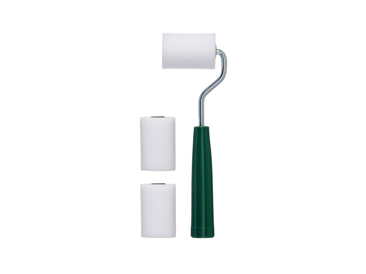 Rullo per pittura con due rulli di ricambio.