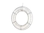 Silver metal ring with warm white LED string lights, ideal for festive decoration.