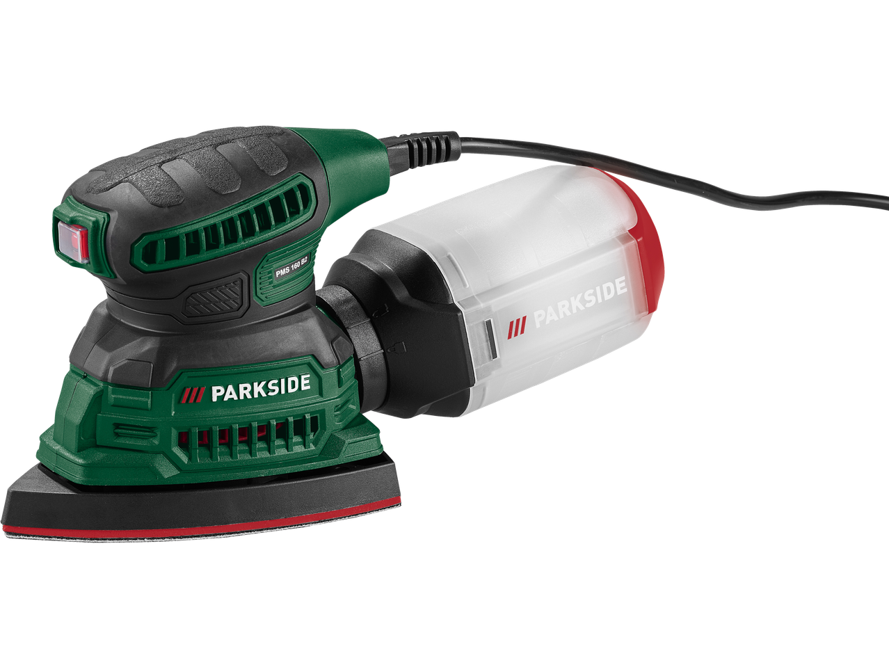Parkside PMS 160 B2 elektriskā slīpmašīna ar putekļu savākšanas tvertni