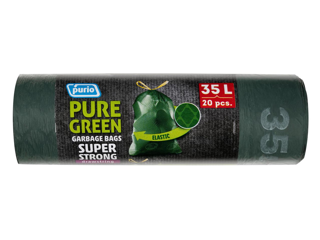 Purio Pure Green szemeteszsákok, 35 literes, 20 darabos kiszerelésben.
