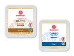 To pakker Danbo ost, den ene med kommen og 26% fedt, den anden med 25% fedt, begge 300g.