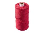 A spool of thick red twine wound around a cardboard core.
