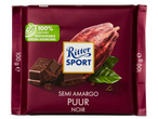Ritter Sport pure chocolade, 100g, duurzame cacao.