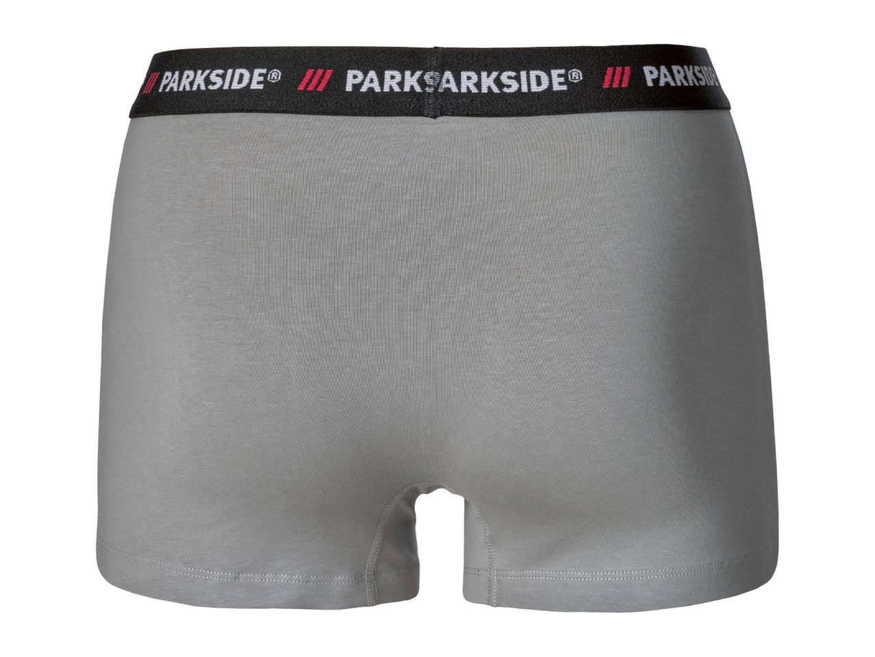 A pair of gray Parkside brand men's boxer briefs.