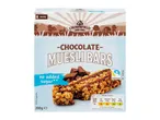 Crownfield chocolate muesli bars, no added sugar, Fairtrade.