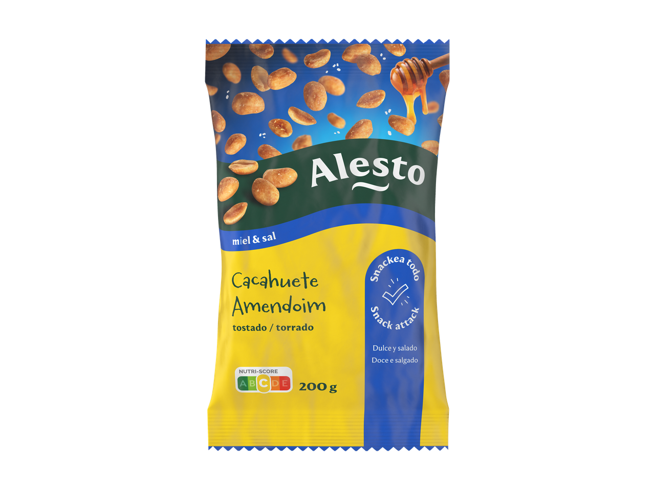 Alesto Amendoins com mel e sal, torrados, 200 g