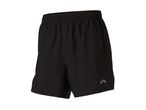 Black men's sports shorts with an elastic waistband and a small reflective logo.