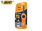 Orange long-reach lighter in blister packaging, with a design theme and a lit candle.