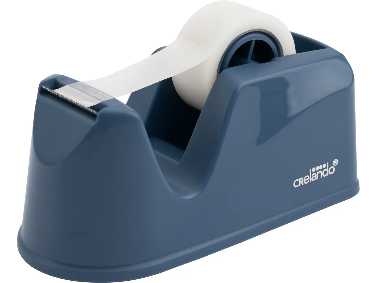 Un dispenser per nastro adesivo blu scuro