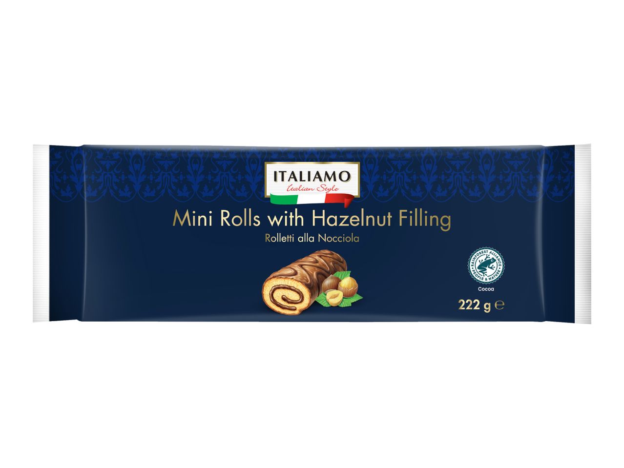 Mini rolls with hazelnut filling, 222g