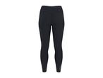 Black women's sports leggings with a high waist and side pockets.
