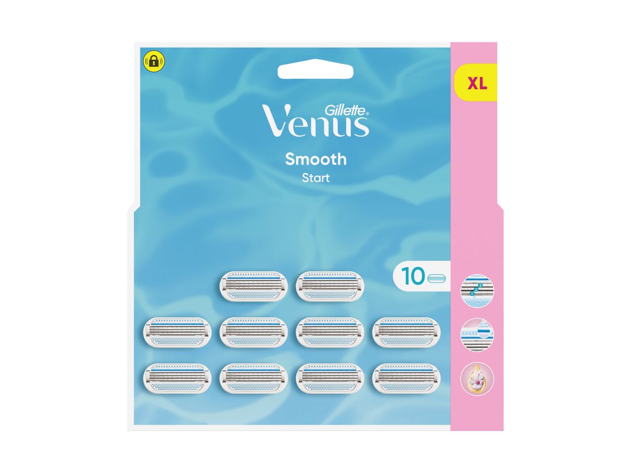 Recharge Gillette Venus Smooth Start XL avec 10 lames.