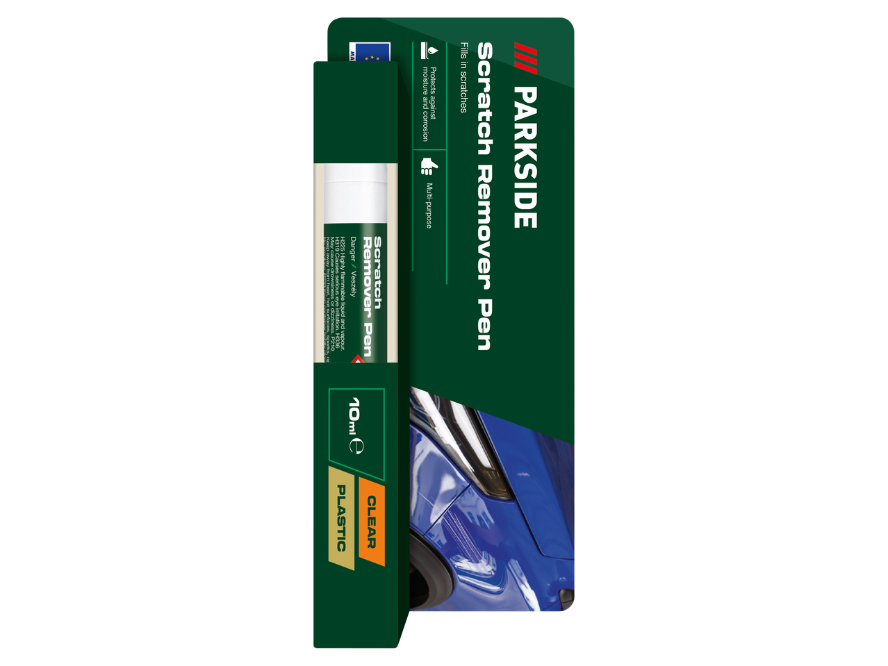 Karceltávolító toll autókhoz, 10 ml, átlátszó, műanyag, kitölti a karcolásokat, véd a nedvesség és korrózió ellen.