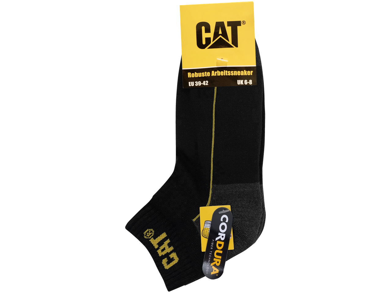 Caterpillar brand work socks with Cordura fiber technology.