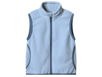 Светлосиня поларена жилетка без ръкави с цип и джобове