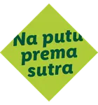 Zeleni romb s tekstom 'Na putu prema sutra'.