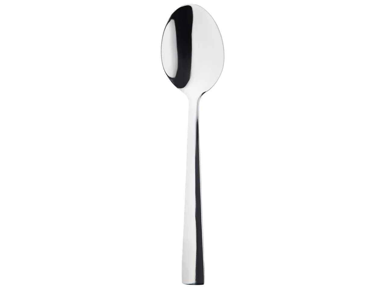 Cuillère en métal argenté sur fond noir