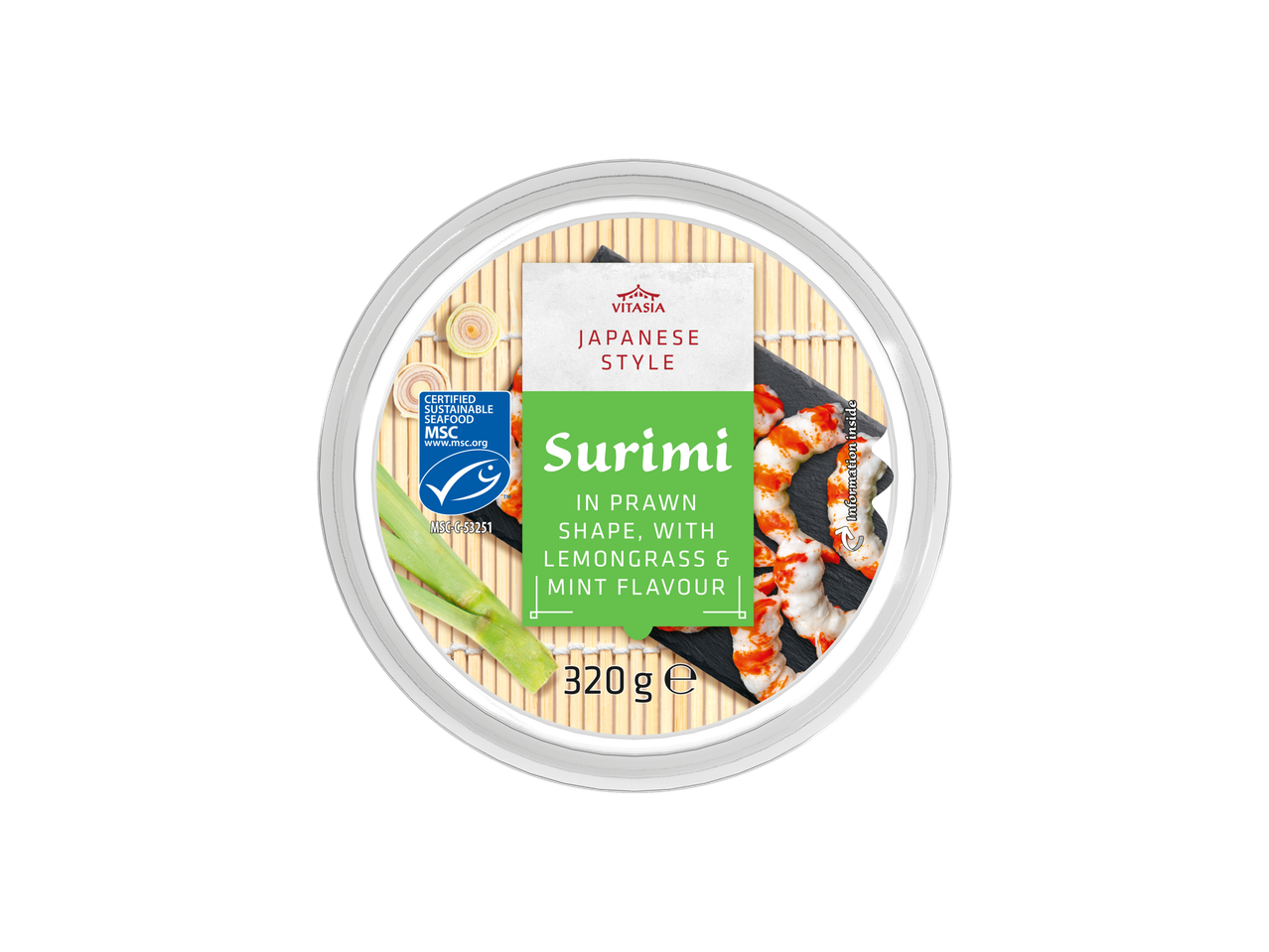 Japanse stijl surimi met citroengras & munt smaak, 320g.