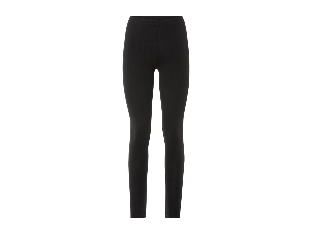 Black full-length leggings on a white background.