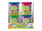 Four tubs of colorful Crazy Aaron's Thinking Putty.
