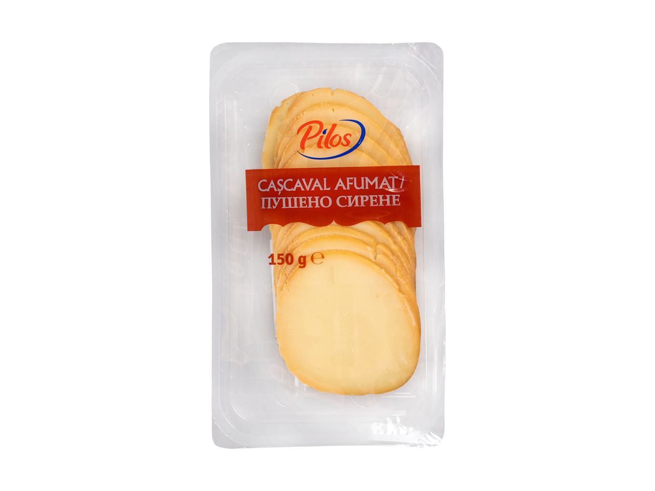 Cascaval afumat Pilos, ambalat.