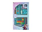 Frozen-themed art set with paints, crayons, and markers.