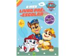 Livro pré-escolar da Patrulha Pata com Chase, Marshall e Rubble, com enigmas e atividades.