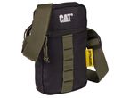 Черна чанта през рамо Caterpillar® със зелени детайли.