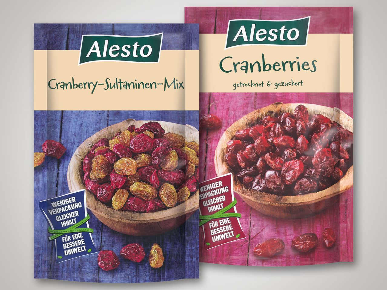 Alesto Cranberries und Sultaninen.