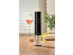 Saca-rolhas elétrico SILVERCREST com vinho rosé, queijo e uvas.