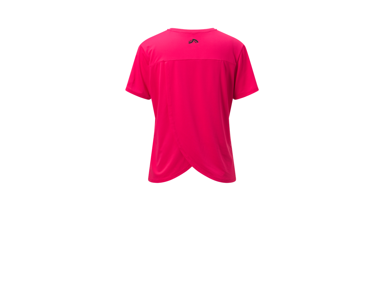 Un tricou roz de alergare cu spatele gol.