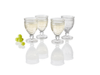 Set of etched wine glasses, vintage style.