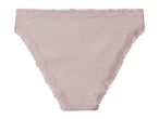 Light pink ribbed briefs with lace trim