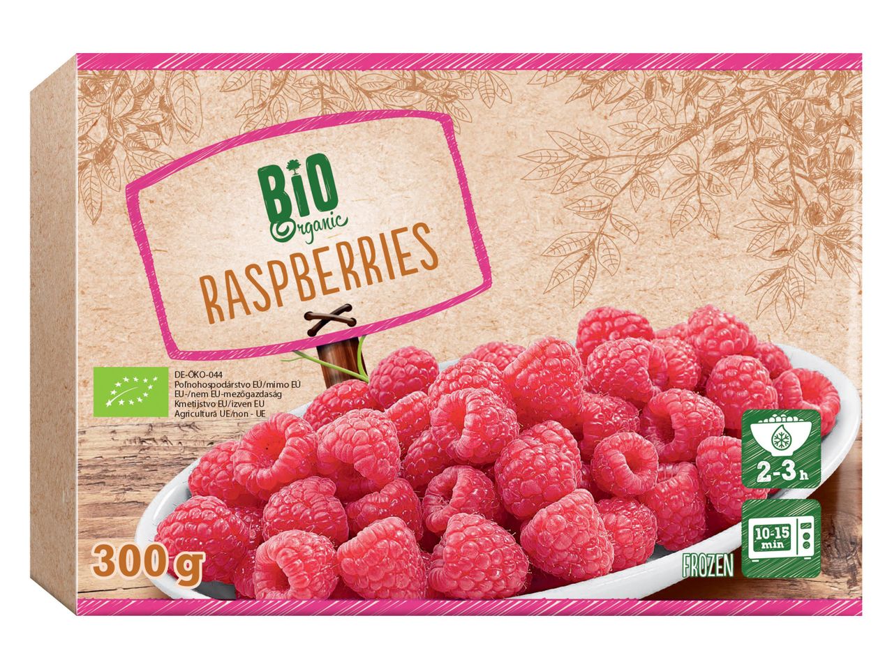 Bio fagyasztott málna 300g-os csomagolásban