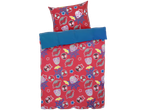 Spider-Man themed duvet cover set with a red background and blue accents