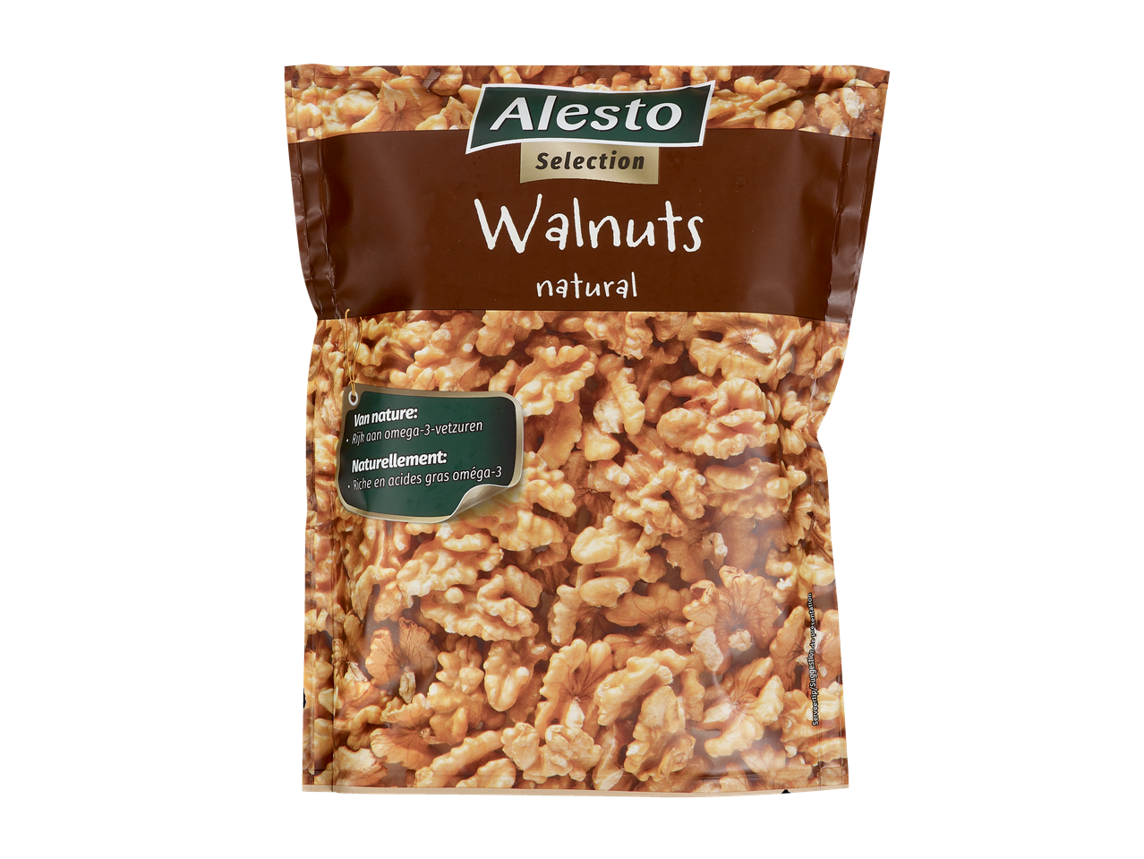 Noix naturelles Alesto Selection dans un emballage transparent et marron