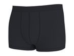Black men's boxer briefs with a wide elastic waistband and visible stitching.