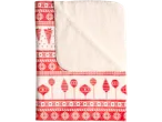 LIVARNO home Blanket with red and white Christmas pattern and sherpa lining