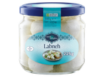 1001 Delights Labneh in a jar, showing net weight 340g and drained weight 225g.
