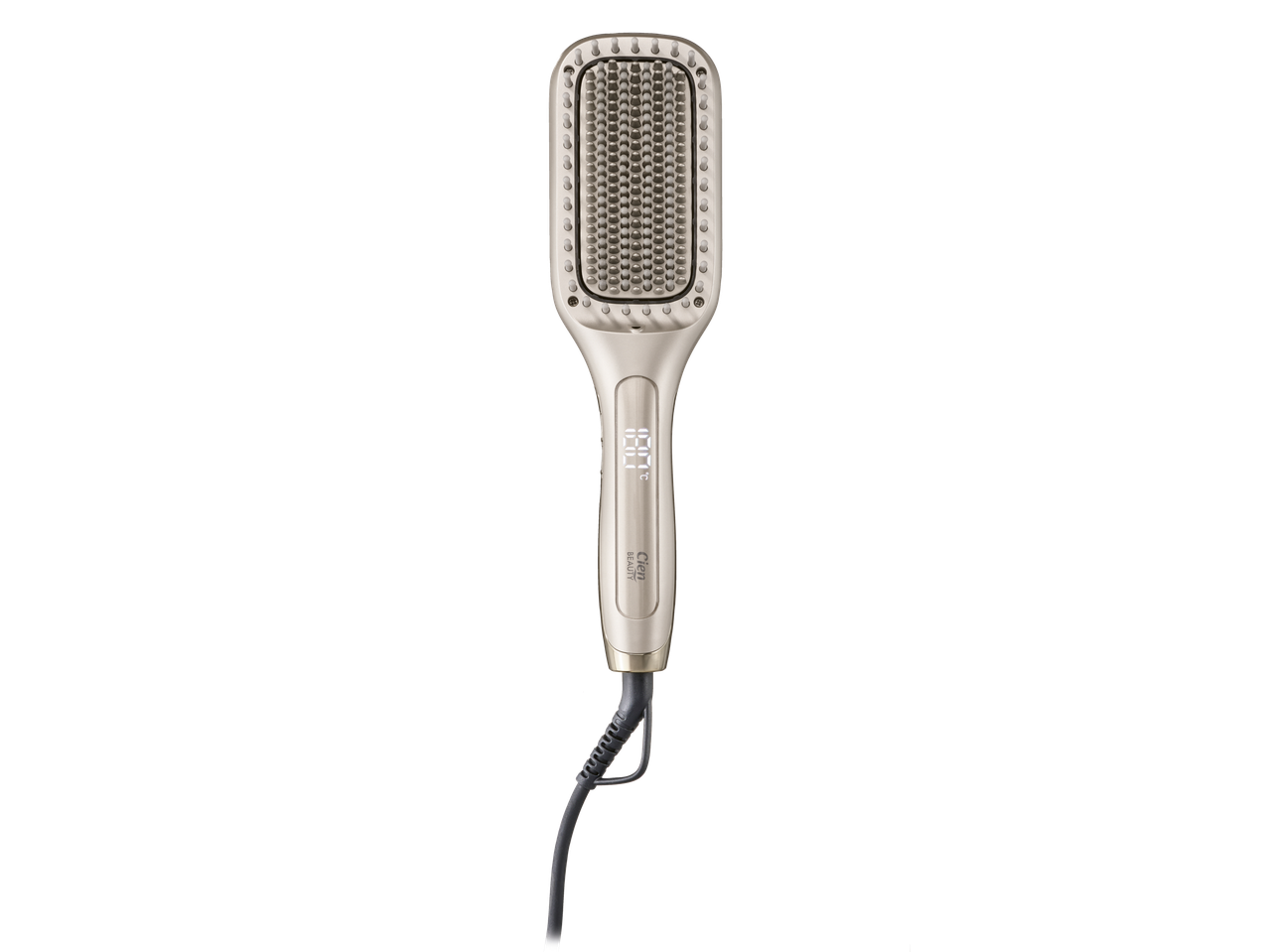 Cien BEAUTY Haarglättungsbürste mit Digitalanzeige, die 180°C anzeigt.