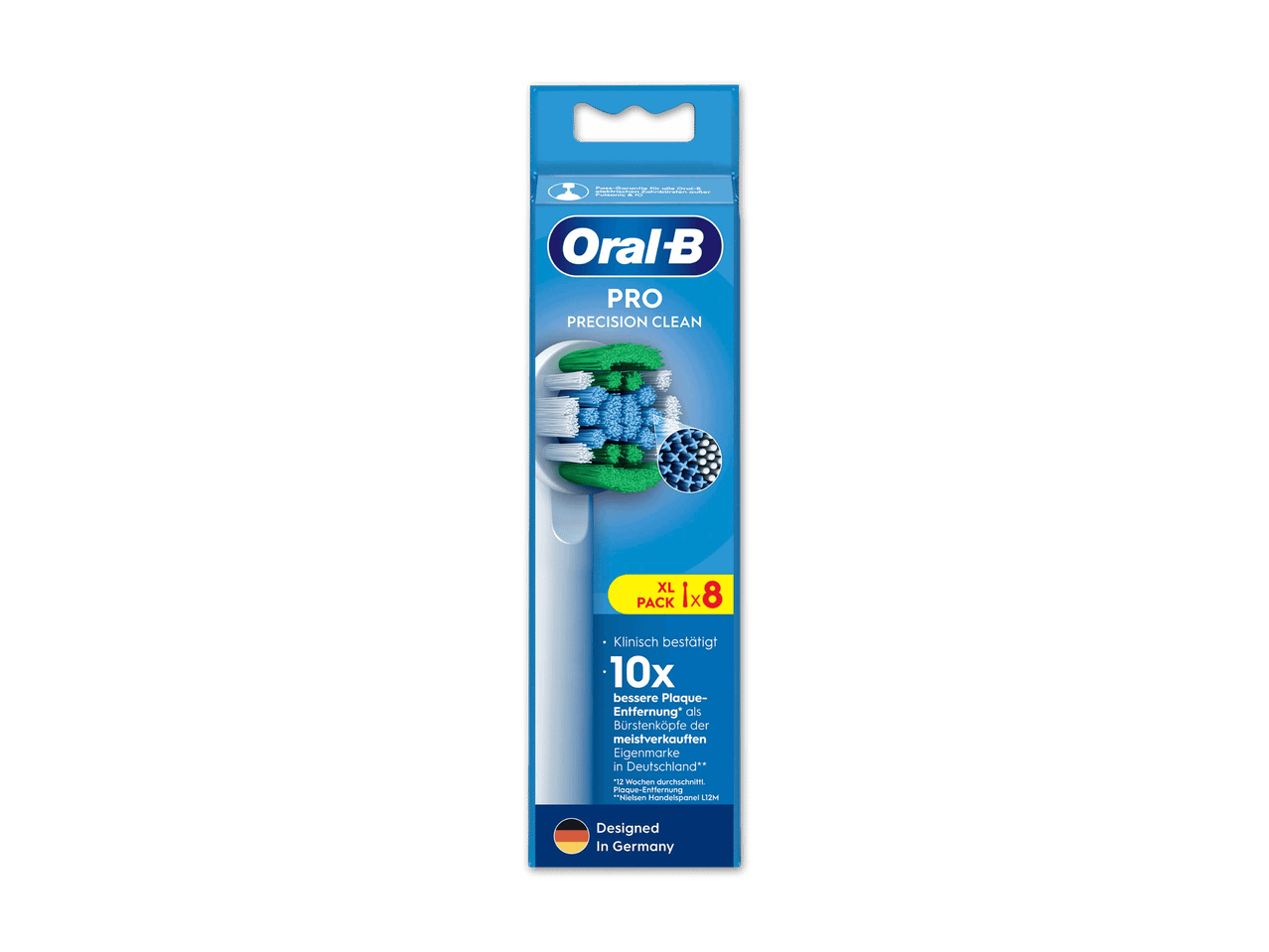Packung mit 8 Precision Clean Aufsteckbürsten für elektrische Zahnbürsten