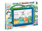 Clementoni Magnetic Drawing Board with dinosaur theme and accessories for ages 4+