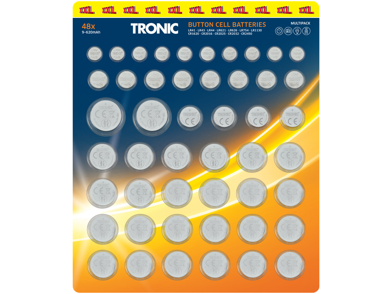 Multipack cu 48 baterii tip buton TRONIC.