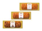 Tre farsbrødsvarianter: klassisk, med hvidløg og med kommen, alle med farverige etiketter.
